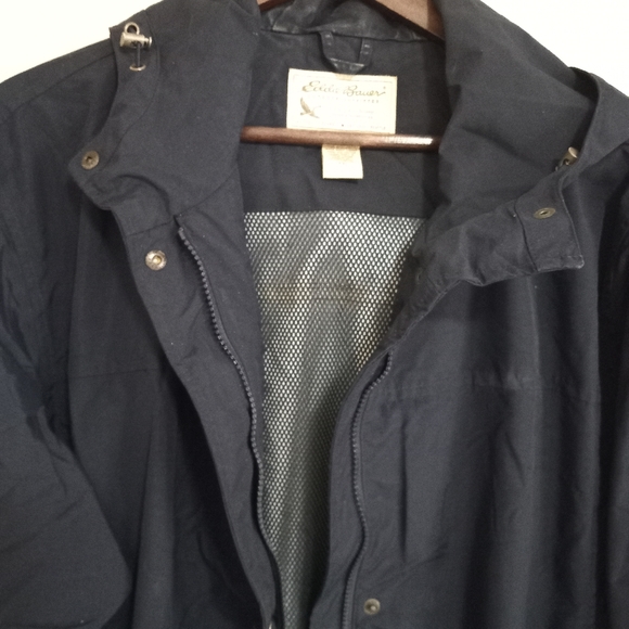 Eddie Bauer XXL Mens Water Resistant Snap Zip Front Hooded Nylon Jacket - Picture 2 of 12